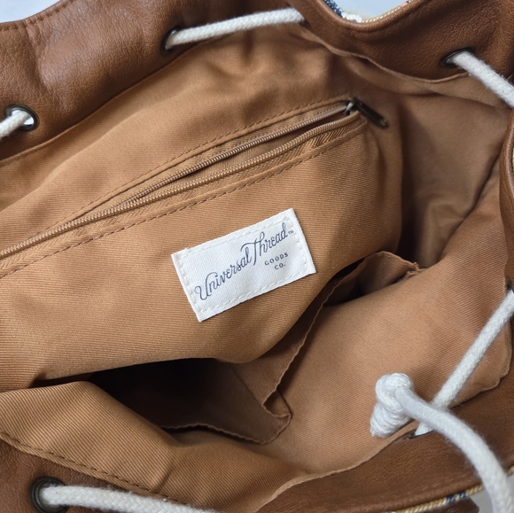 Universal Thread Canvas Floral print drawstring bucket style bag backpack - Picture 10 of 11